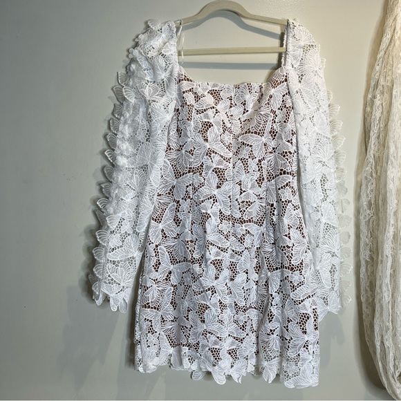 Free People Elliatt Verona Lace Embroidered Butterfly Mini Dress - Picture 7 of 8